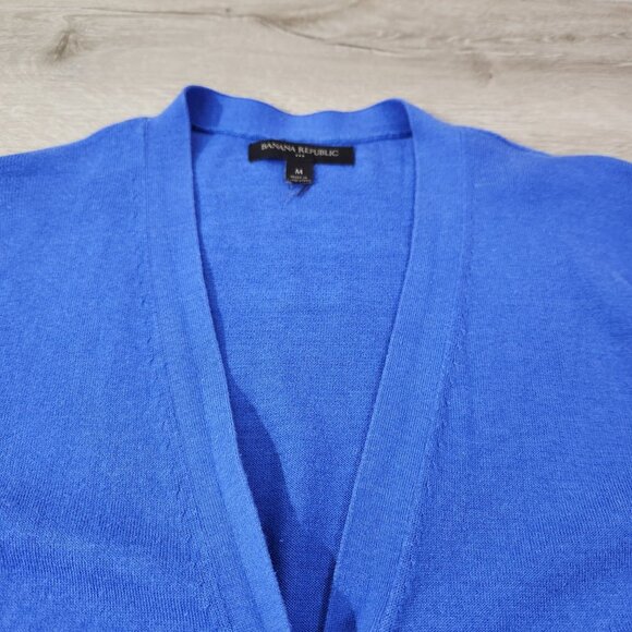 Banana Republic Blue Cotton/Viscose Cardigan Sweater Womens Size M - Picture 7 of 13
